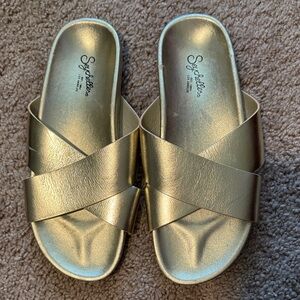 Seychelles Metallic Gold Slide Sandals
